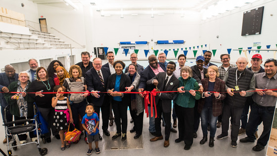 ribbon-cutting for grand opening of the Phillips Aquatics Center on April 21, 2018