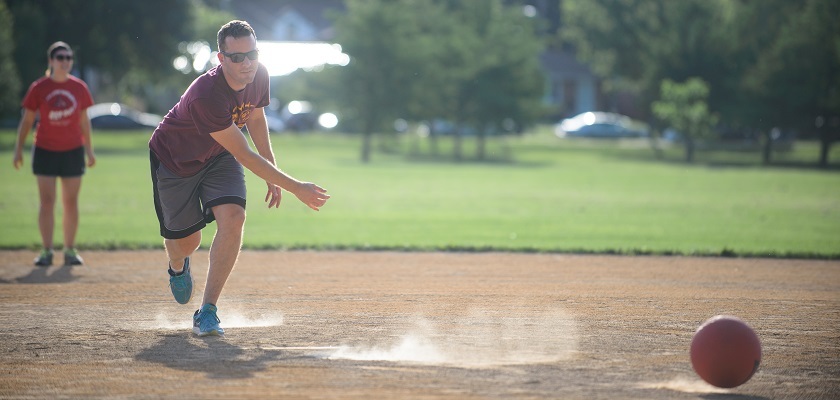 Adult kickball at Lake Nokomis Park