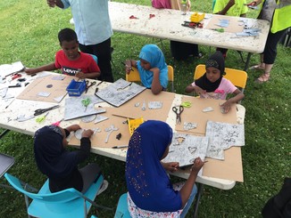 youth artmaking event at Currie Park
