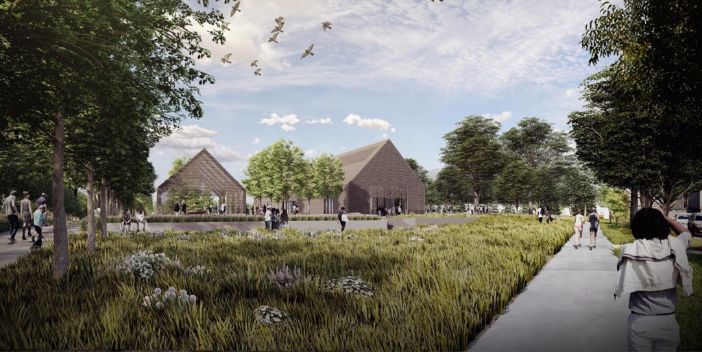 Illustration of Graco Park entry from Sibley and Plymouth