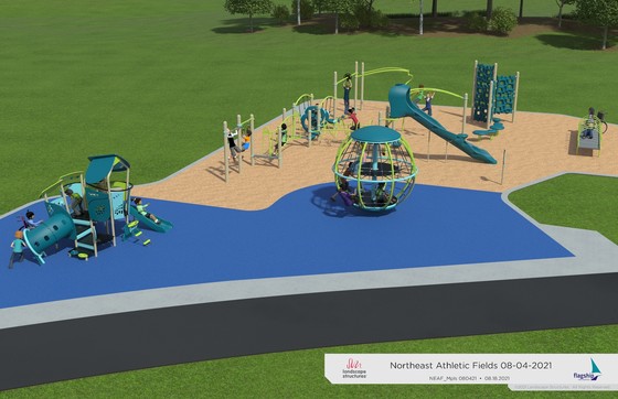 Illustration of the new playground at Northeast Park