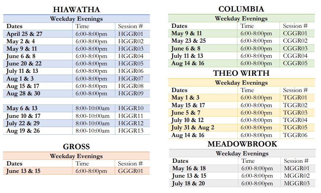 Get Golf Ready 2023 Schedule