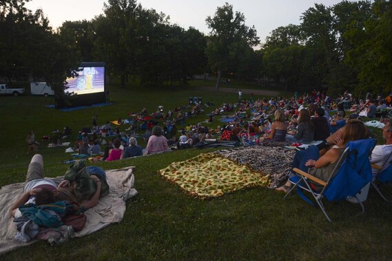 Movie in the Park at Matthews Park hill view