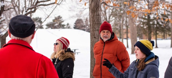 Winter Nature program with adults outside