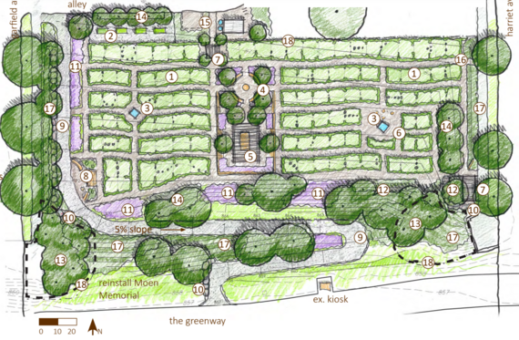 An illustrated screenshot for the Soo Line Garden Cleanup Concept B