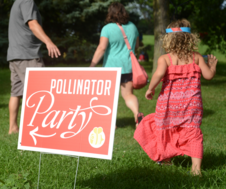 pollinator party sign 
