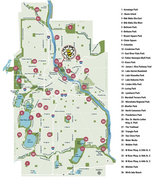 2026 Earth Day Map with Bee Run location