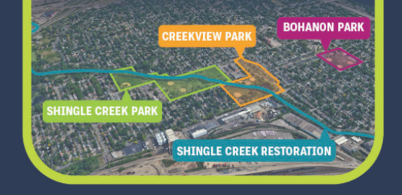 Map graphic titled "Changes are coming to Shingle Creek" 