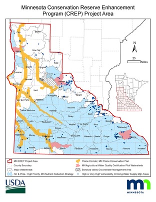 CREP map for Minnesota 2017