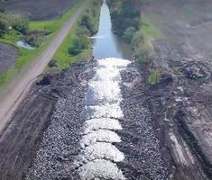 Sandhill River WD install rock riffles