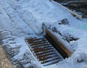 Snow on storm drain