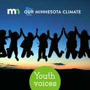 Backlit image of people jumping with text "youth voices"