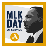 MLK Day logo with MLK profile