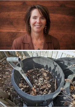 Dana and compost bin