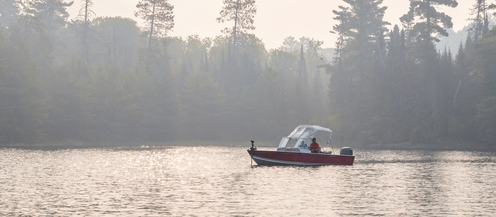 haze over lake