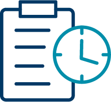 clock and clipboard mn blue and accent blue