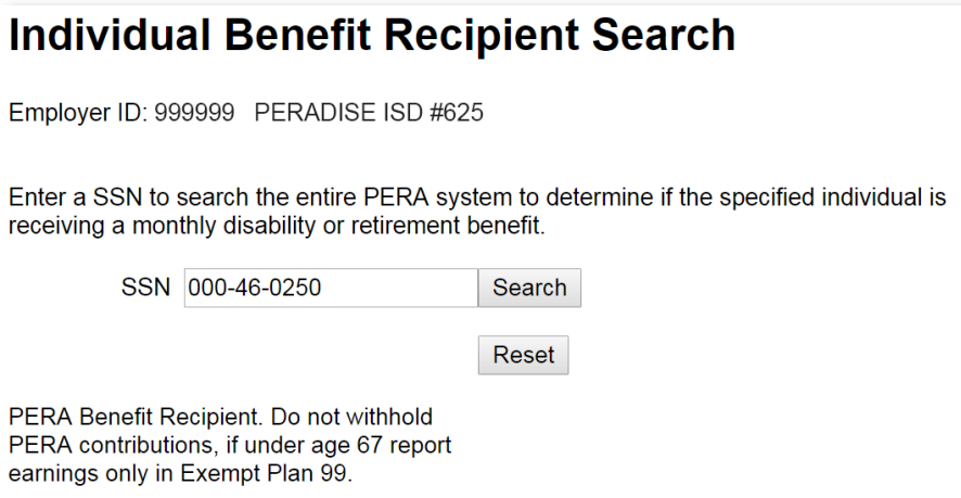 Individual Benefit Recipient Search for ERIS