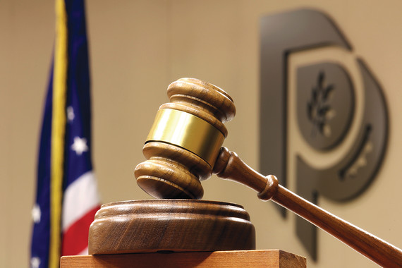 Photo of a gavel in the City Council Chambers