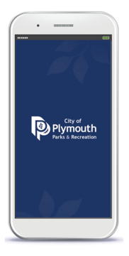 image of cell phone with City of Plymouth logo on the screen