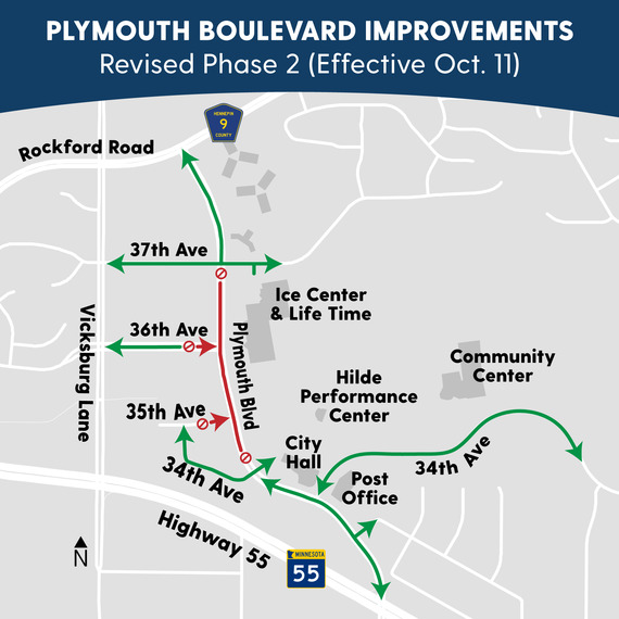 Plymouth Boulevard Improvements Revised Phase 2 - Effective Oct. 11