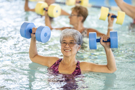 older adult in pool