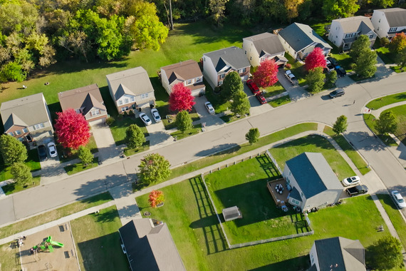 Aerial image of houses