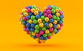 bingo balls in shape of heart