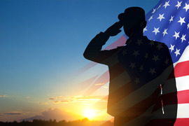 Memorial Day image of soldier and flag
