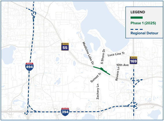 Map of the Station 73 TRIP project regional detour