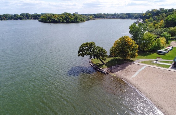 Aerial view of Medicine Lake