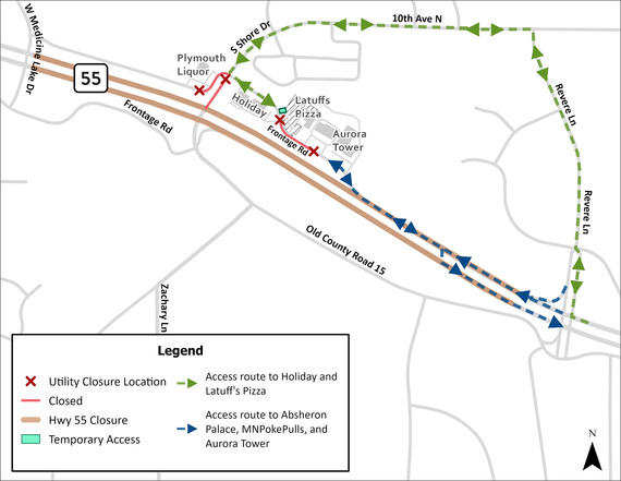 Map of the Station 73 TRIP project detour