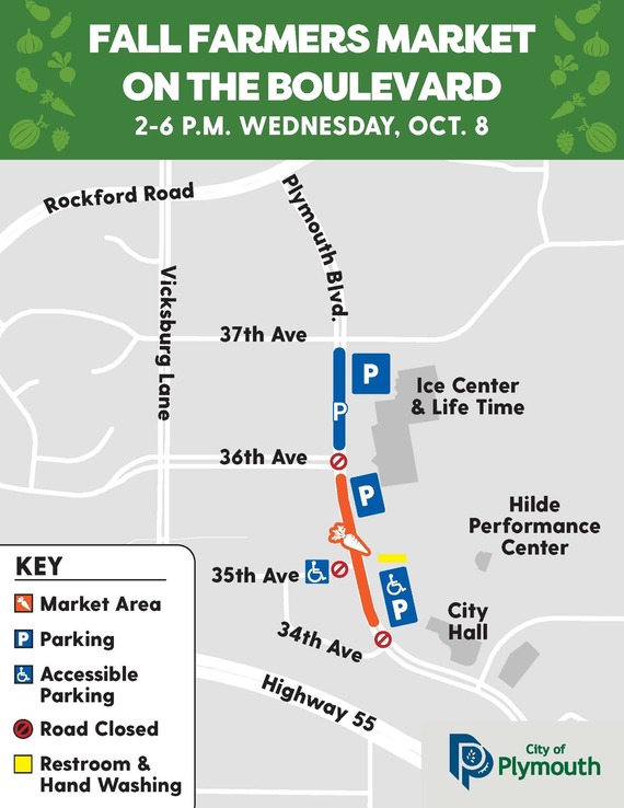 Map showing the Plymouth Boulevard closure