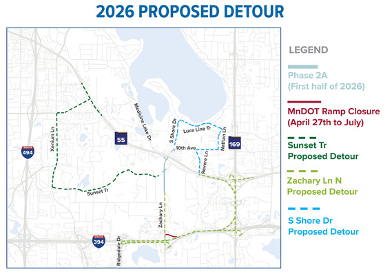 Map of the Station 73 TRIP project detour