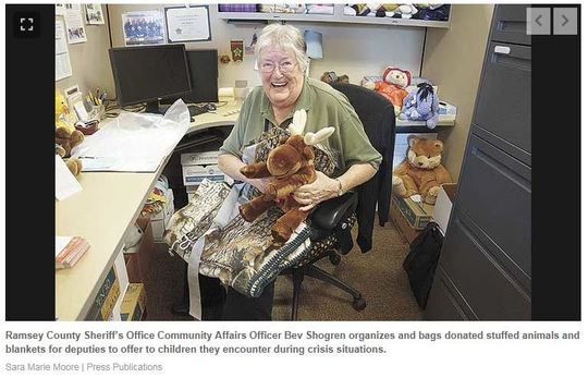 Bev Shogren and Stuffed Animal donations