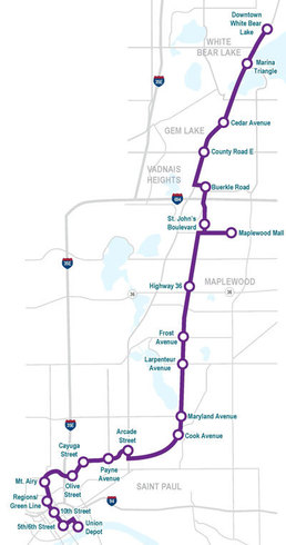 Rush Line Route Map (September 2018)