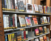 Shelves of books at Ramsey County Library -Shoreview. 