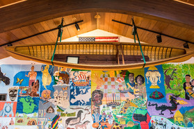 canoe that hung inside Boys Totem Town