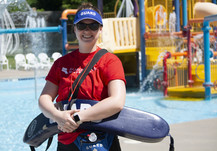female lifeguard at Battle Creek Waterworks