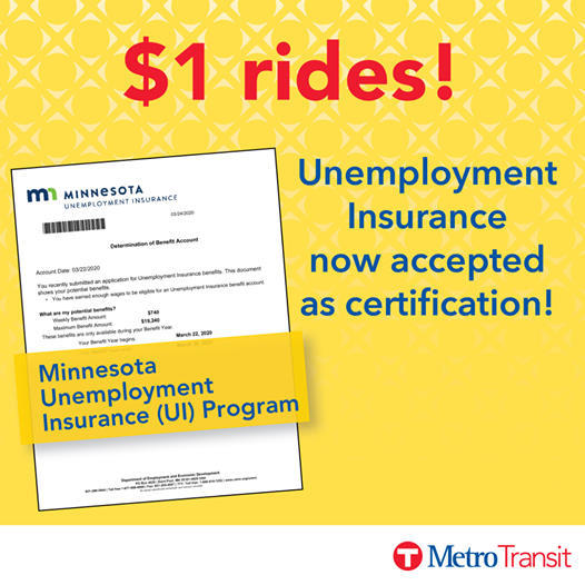 $1 rides for people collecting Unemployment Insurance