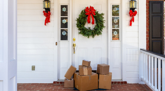 Delivery boxes on a porch