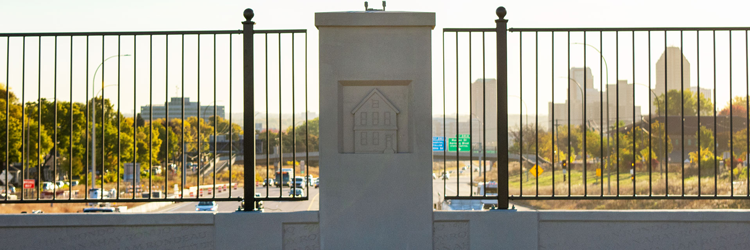 Dale Street bridge with house art