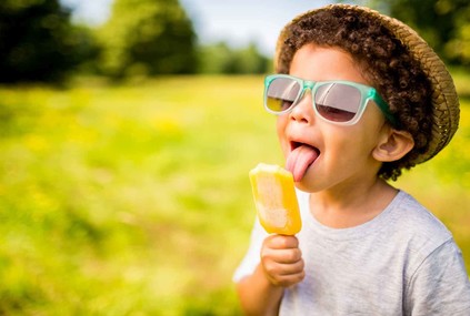 kid with popsicle