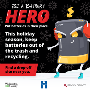 Be a battery hero: keep batteries out of the trash