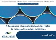 Screen shot of online hazardous waste training in Spanish