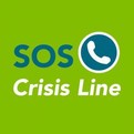 SOS Crisis Line logo with phone symbol