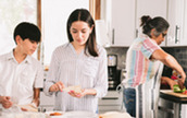 Family cooking in the kitchen