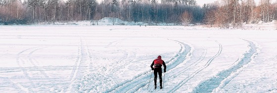 Person cross-country skiing