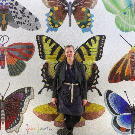 Artist Josie Lewis, Mosiac of Moths and Butterflies