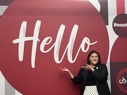 Hello sign from Maplewood Service Center