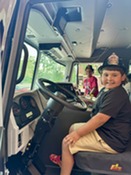 Kids on a firetruck